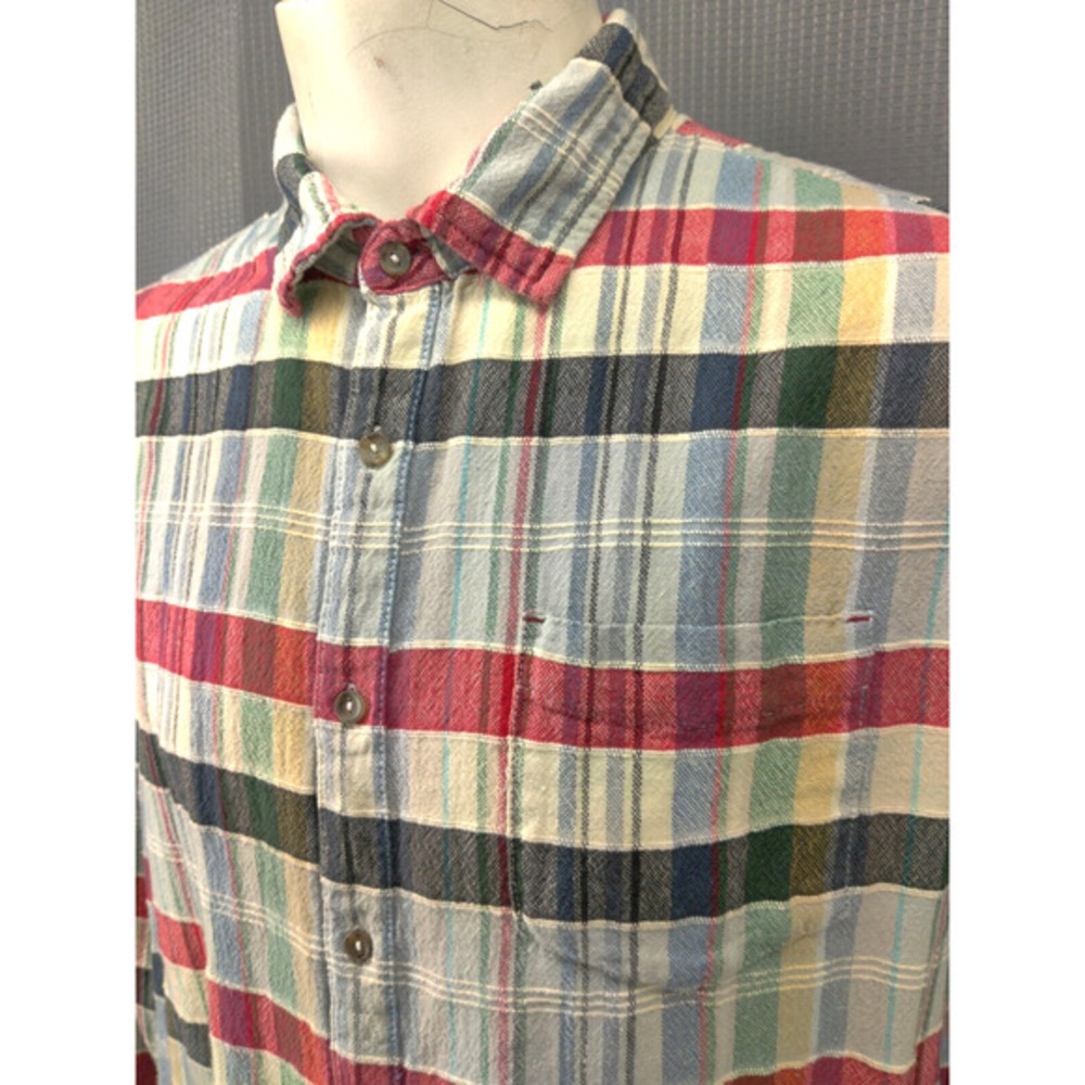 Carbon 2 Cobalt Shirt Men Large Blue‎ Plaid Textured Button Long Sleeve Cotton - Picture 7 of 10